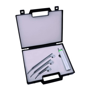 Laryngoskop F.O LED 2.5 V światłowodowy z kompletem łyżek 2-3-4