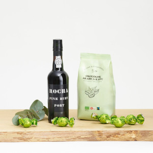 Interflora Portvin med Flora & Evergreen økologisk kaffe