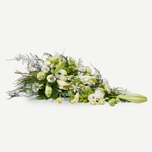 Interflora Bårebuket i klassisk stil - hvid