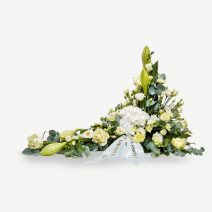 Interflora Båredekoration med bånd i klassisk stil - creme