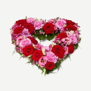Interflora Blomsterhjerte i klassisk stil - pink