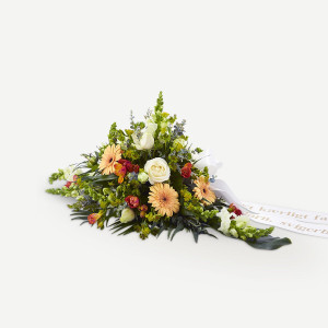 Interflora Gylden båredekoration med bånd