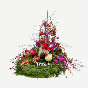 Interflora Krans med dekoration - Et farverigt farvel