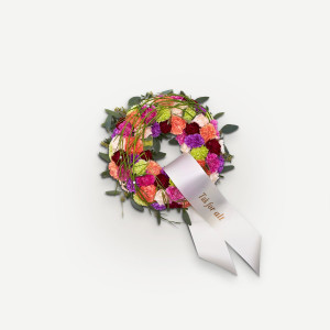 Interflora Rundpyntet krans med bånd
