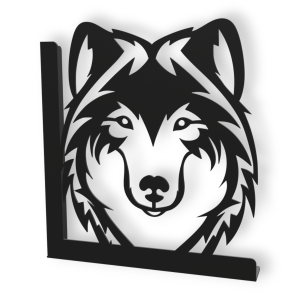 Stalowe, ozdobne wsporniki półki 20 cm - Wilk