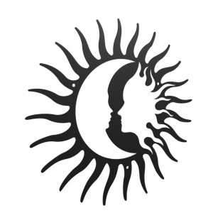 Dekor stalowy na ścianie, Sun&Moon, metalowe dekoracje ścienne