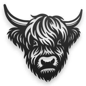 Dekor stalowy na ścianę - bydło szkocie, Highland cattle, metalowe dekoracje ścienne