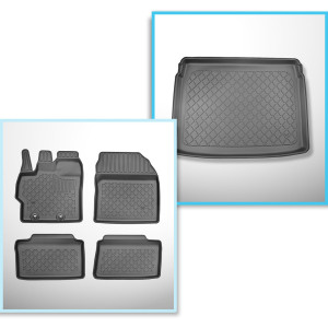Completo di tappetini e tappetino per bagagliaio TPE per: Toyota Yaris Cross 09.2021-.... (SUV) - bagagliaio superiore; pavimento doppio del bagaglia