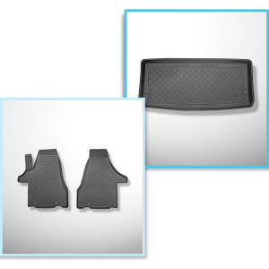 Completo di tappetini e tappetino per bagagliaio TPE per: Volkswagen Multivan T6, T6.1 06.2015-2021 (Van) - interasse corto; dietro la 3a fila di sed