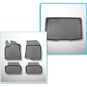 Completo di tappetini e tappetino per bagagliaio TPE per: Dacia Sandero III Stepway 01.2021-.... (Crossover) - bagagliaio superiore; pavimento mobile