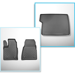 Completo di tappetini e tappetino per bagagliaio TPE per: Ford Tourneo Custom 02.2018-06.2023 (Van)