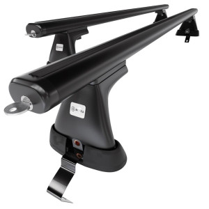 Barre portatutto in alluminio compatibili con Fiat Bravo Hatchback (2007-2014) - senza punti di fissaggio di serie - portapacchi auto colore nero - p