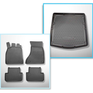 Completo di tappetini e tappetino per bagagliaio TPE PREMIUM per: Audi A4 B8 01.2008-10.2015 (Sedan) - anche per la versione Quattro