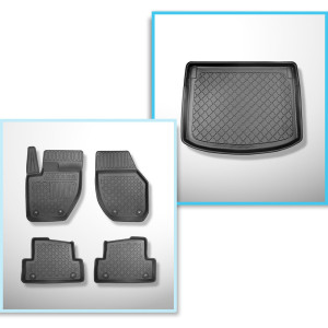 Completo di tappetini e tappetino per bagagliaio TPE per: Volvo V40 II 07.2012-07.2019 (Hatchback) - bagagliaio superiore; per auto con pavimento dop