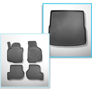 Completo di tappetini e tappetino per bagagliaio TPE per: Volkswagen Golf VI 5K 09.2009-08.2013 (Variant) - pavimento di carico piatto