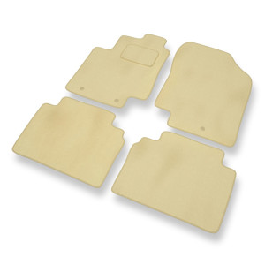 Premium tappetini auto in velluto compatibili con Kia Rio III Hatchback, Berlina (2011-2016) - tappeti auto beige