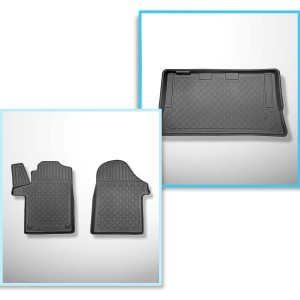 Completo di tappetini e tappetino per bagagliaio TPE per: Mercedes-Benz Classe V W447 06.2014-.... (Van) - versione lunga (interasse 3200 mm; lunghez