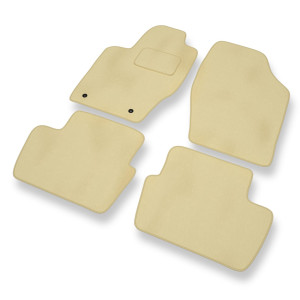 Premium tappetini auto in velluto compatibili con Citroen C4 I Hatchback, Berlina (2004-2013) - tappeti auto beige