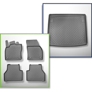 Completo di tappetini e tappetino per bagagliaio TPE per: Volkswagen Caddy V 11.2020-.... (Station Wagon) - 5 posti; senza terza fila