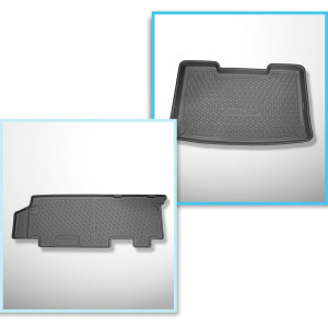 Completo di tappetini e tappetino per bagagliaio TPE per: Volkswagen Caravelle T5 2003-05.2015 (Van) - interasse corto; dietro la 3a fila di sedili;