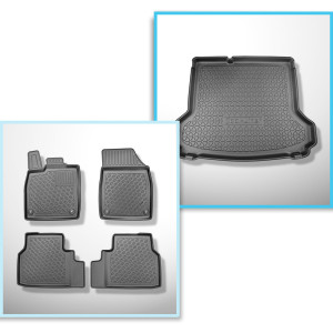 Completo di tappetini e tappetino per bagagliaio TPE per: Volkswagen ID.4 12.2020-.... (SUV) - bagagliaio inferiore; modelli senza pavimento mobile d