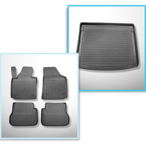 Completo di tappetini e tappetino per bagagliaio TPE per: Volkswagen Caddy Life, Comfortline, Trendline 2004-10.2020 (Station Wagon) - 5 posti; inson