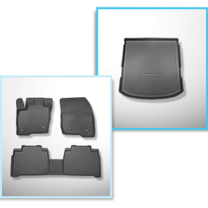 Completo di tappetini e tappetino per bagagliaio TPE per: Ford Galaxy III 09.2015-2023 (Monovolume) - 5 posti; senza terza fila