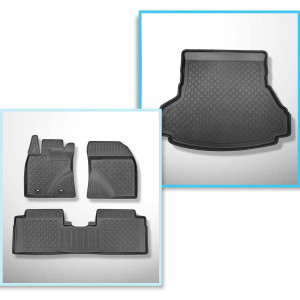 Completo di tappetini e tappetino per bagagliaio TPE per: Toyota Avensis III 01.2009-08.2018 (Berlina)