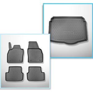 Completo di tappetini e tappetino per bagagliaio TPE per: Volkswagen Taigo 09.2021-.... (SUV) - bagagliaio inferiore; pavimento mobile nella posizion