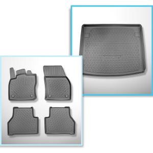 Completo di tappetini e tappetino per bagagliaio TPE per: Volkswagen Caddy V 11.2020-.... (Station Wagon) - 5 posti; senza terza fila