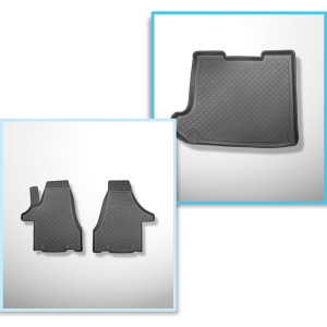 Completo di tappetini e tappetino per bagagliaio TPE per: Volkswagen Multivan T6, T6.1 06.2015-2021 (Van) - interasse lungo; dietro la 3a fila di sed