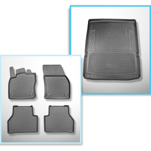 Completo di tappetini e tappetino per bagagliaio TPE per: Volkswagen Caddy V Maxi 11.2020-.... (Van) - 5 o 7 posti; senza terza fila
