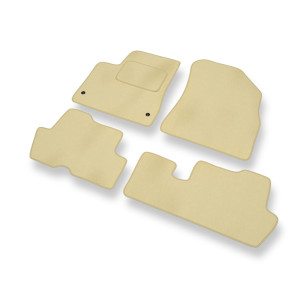 Premium tappetini auto in velluto compatibili con Peugeot 5008 I Monovolume (2009-2016) - tappeti auto beige