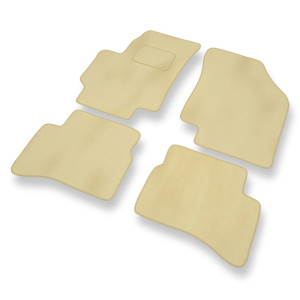 Premium tappetini auto in velluto compatibili con Kia Rio II Hatchback, Berlina (2005-2011) - tappeti auto beige