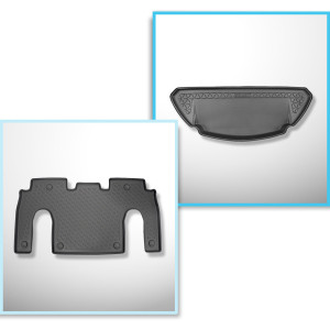 Completo di tappetini e tappetino per bagagliaio TPE per: Tesla Model X 10.2016-12.2020 (SUV)
