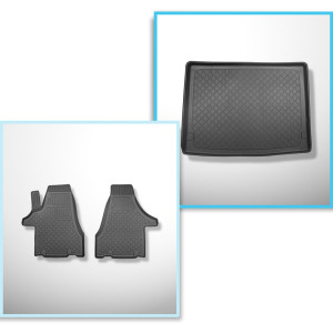 Completo di tappetini e tappetino per bagagliaio TPE per: Volkswagen Multivan T6, T6.1 06.2015-2021 (Van) - interasse lungo; dietro la 3a fila di sed