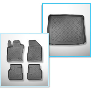 Completo di tappetini e tappetino per bagagliaio TPE per: Alfa Romeo Tonale 965 05.2022-.... (SUV) - bagagliaio superiore; pavimento mobile nella pos