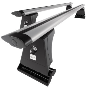 Barre portatutto in alluminio compatibili con Peugeot 308 Hatchback (2007-2013) - con punti di fissaggio di serie - portapacchi auto colore argento -