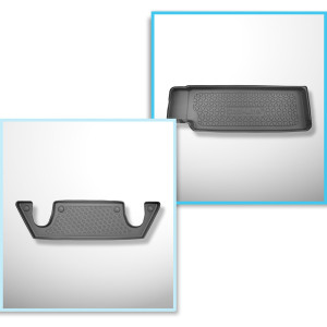 Completo di tappetini e tappetino per bagagliaio TPE per: Tesla Model X 01.2021-.... (SUV) - 6 posti; III fila; dietro la 3a fila di sedili