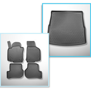 Completo di tappetini e tappetino per bagagliaio TPE per: Volkswagen Golf VI 5K 09.2009-08.2013 (Variant) - pavimento di carico piatto
