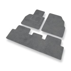 Premium tappetini auto in velluto compatibili con Renault Scenic II Monovolume (2003-2009) - tappeti auto grigio