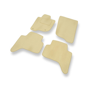 Premium tappetini auto in velluto compatibili con Mitsubishi L200 IV Pick-Up (2006-2015) - tappeti auto beige
