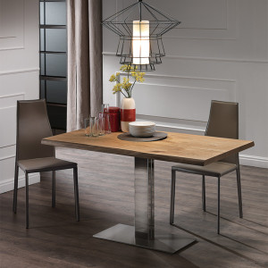 Cattelan Italia ELVIS WOOD Esstisch mit Edelstahlgestell