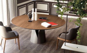 Cattelan Italia GIANO runder Esstisch mit Holzplatte