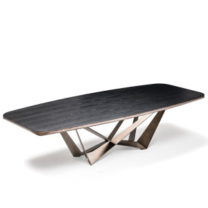 Cattelan Italia SKORPIO WOOD Esstisch 180x105 cm mit abgerundetem massiven Profil