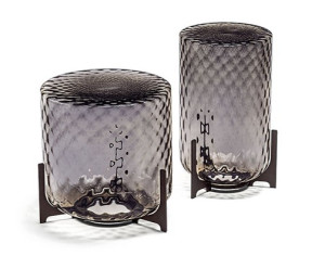 Cattelan Italia Dodo Couchtisch mit Strukturiertem fumé Kunstglas