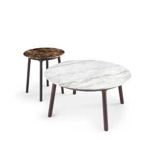 FIAM Cannage runder Designer Couchtisch mit Marmorplatte