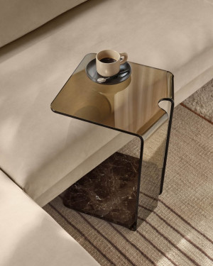 FIAM york Couchtisch aus Glas und Marmor