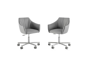 Eforma Era ways drehbar / Rollbar mit Metallgestell Stuhl in Leder - oder Stoffbezug