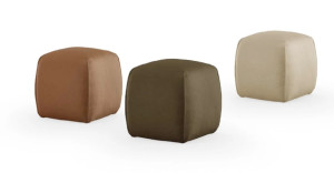 Eforma NICO Pouf Hocker in Stoff und Leder